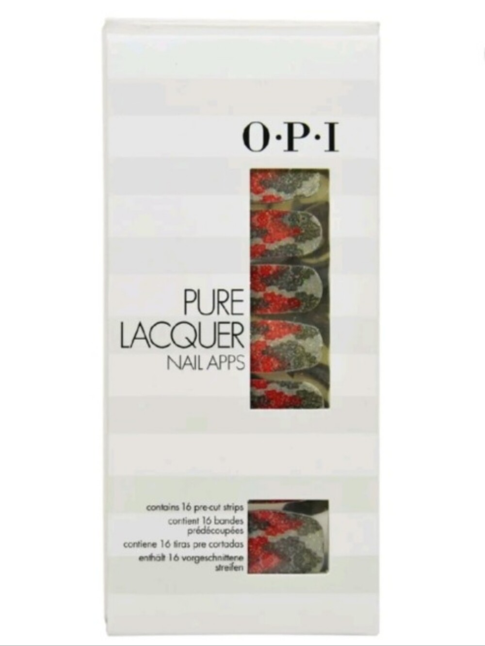 OPI Pure Lacquer Nail Apps Pink Silver Lace AP114 16 Count Wrap